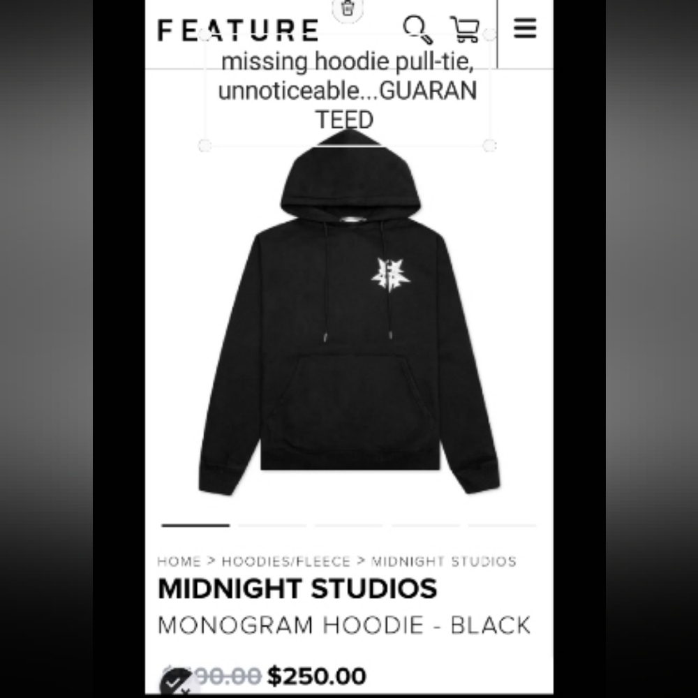 Men's Midnight Studio's Hollywood Blvd. Hoodie Sz. LRG